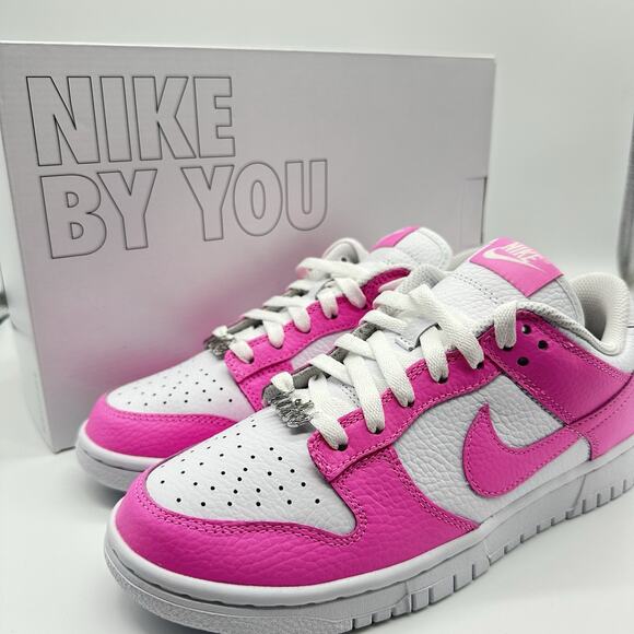 Nike By You Dunks Pink FJ2253-901 Exclusive Customer Designed Men’s 7 Women’s 9 - Picture 1 of 14